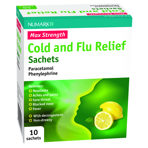 Numark Maximum Strength Cold & Flu Relief Sachets 10 Sachets