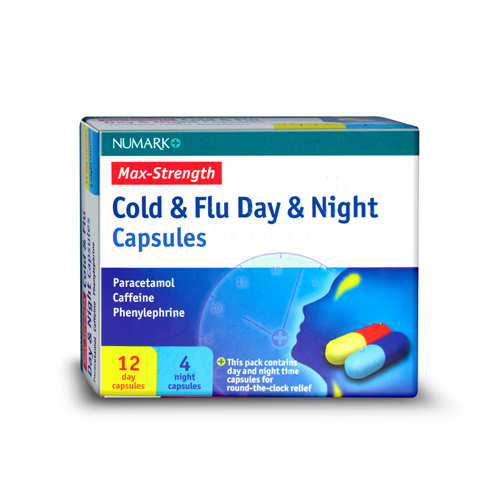 Numark Max Strength Cold & Flu Day & Night Capsules 16 Capsules Chemist 4 U