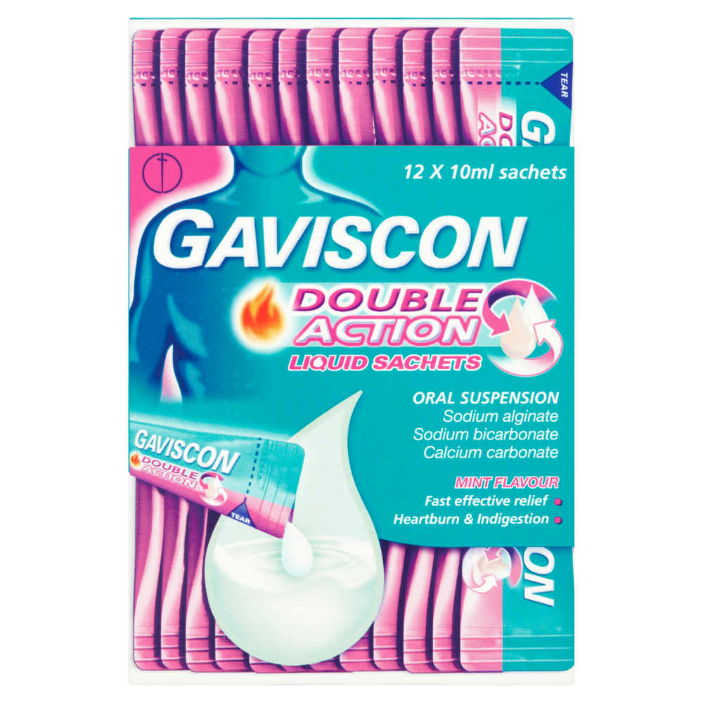 Gaviscon Double Action Liquid Peppermint | 12 Sachets ...