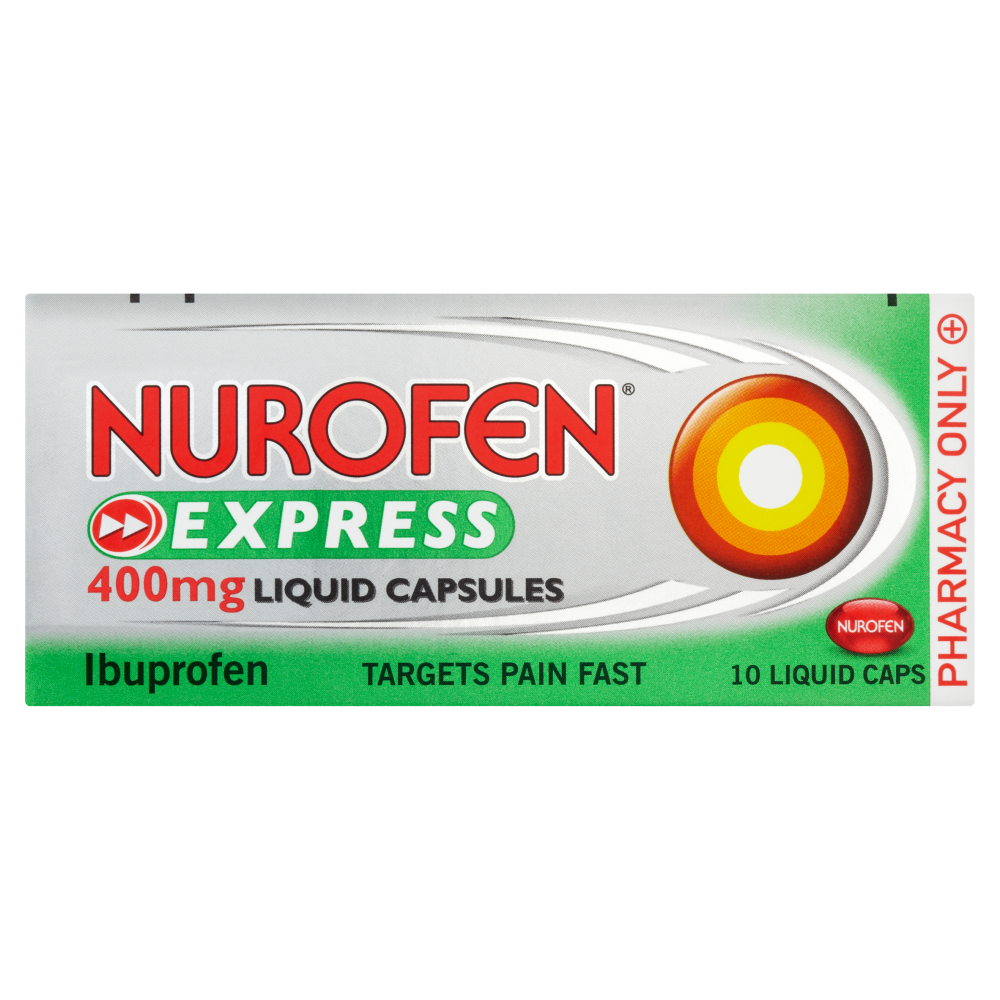 Nurofen Express 10 x 400mg Liquid Capsules Pain Relief Chemist 4 U