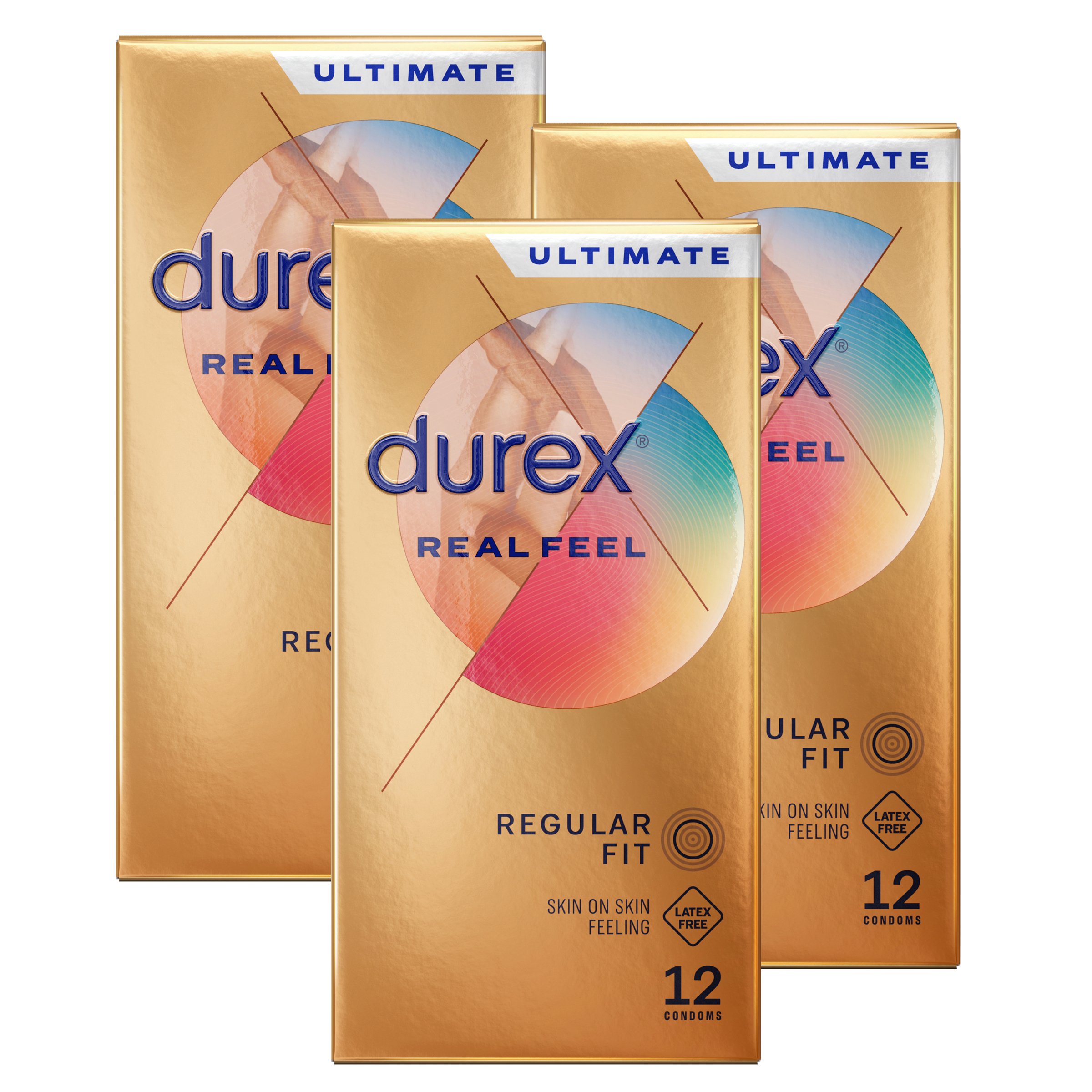 Durex Real Feel - 12 Condoms - 3 Pack