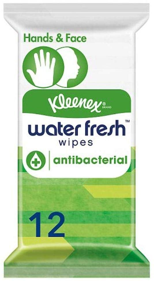 Kleenex Antibacterial Water Fresh Wipes - Pack of 12