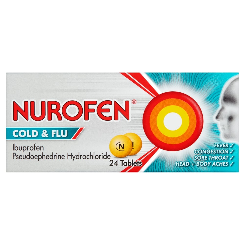 Nurofen Cold & Flu 200mg/5mg 24 Tablets Cold and Flu Relief