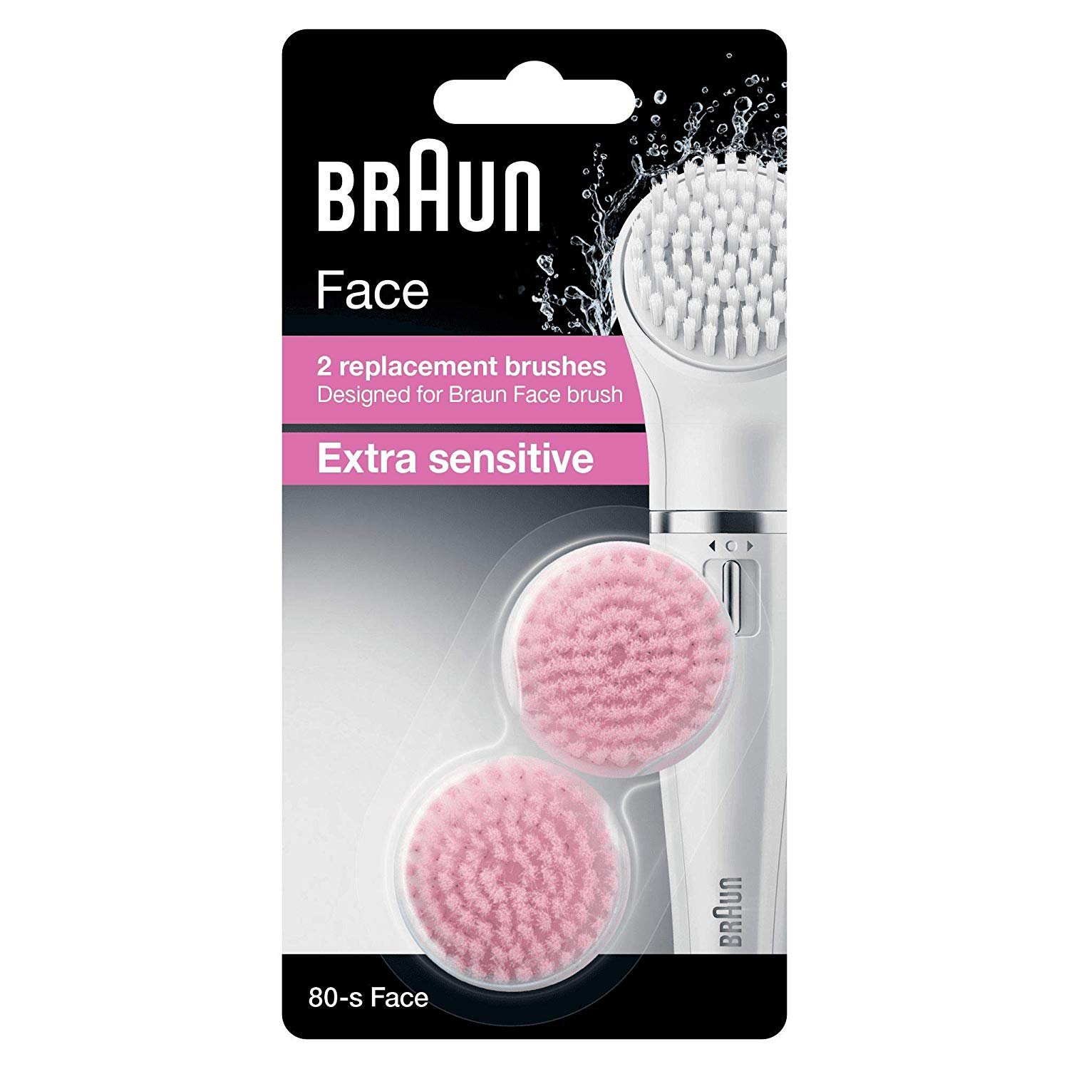 Braun Silk SE80-B Replacement Brush Extra Sensitive - Pack Of 2