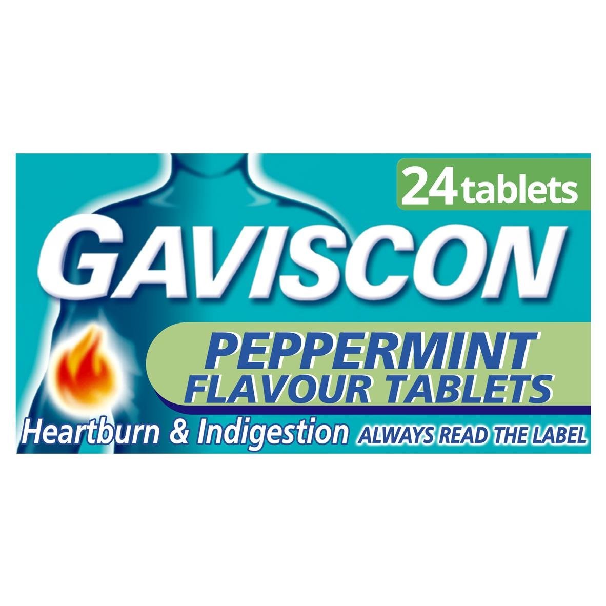 Gaviscon Peppermint Flavour Chewable Tablets 24 Tablets Chemist 4 U