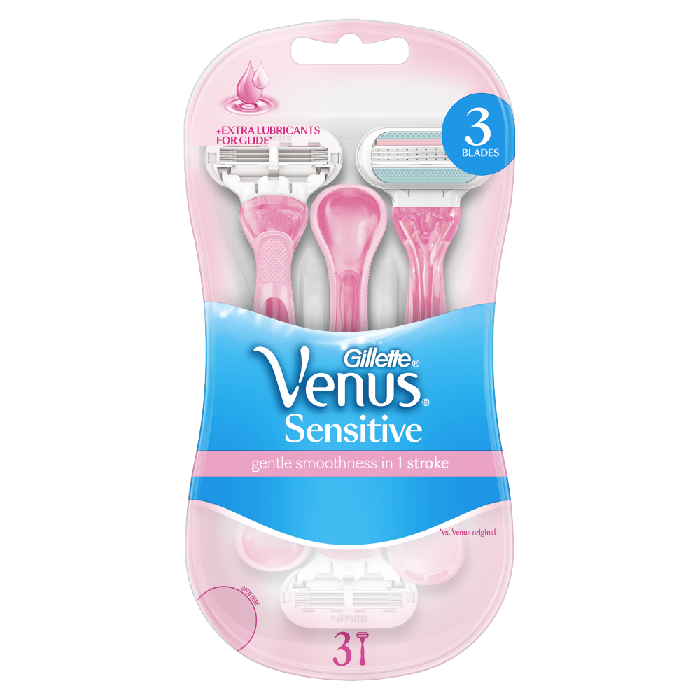 Gillette Venus Sensitive Women's Disposable Razors Pack of 3