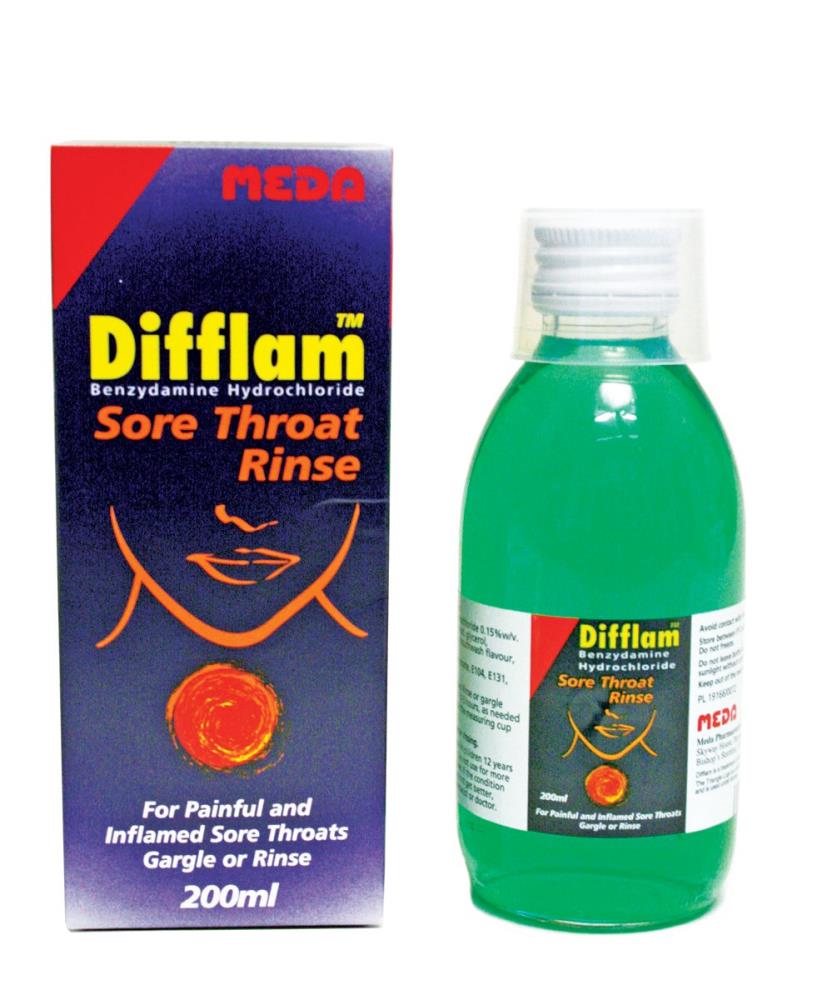 Difflam Rinse 200ml Sore Throat Mouthwash Chemist 4 U