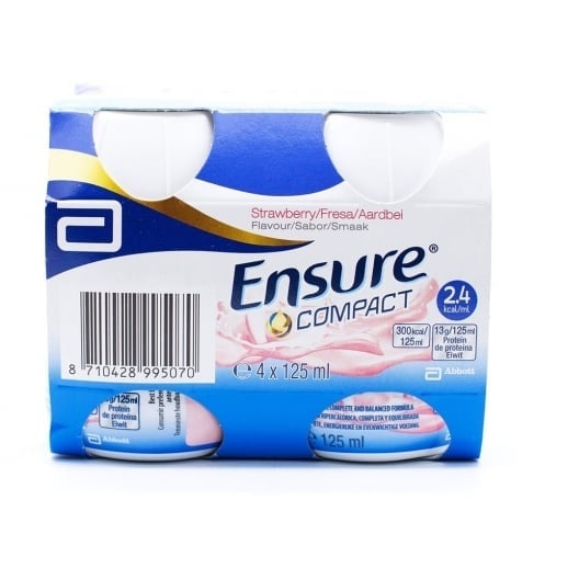 Ensure Compact Nutrition Strawberry - 125ml (Pack of 4)