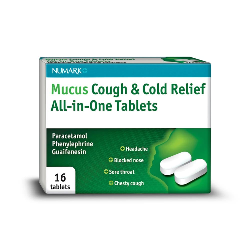 Numark Mucus Cough And Cold Relief All-In-One Tablets – 16 ...