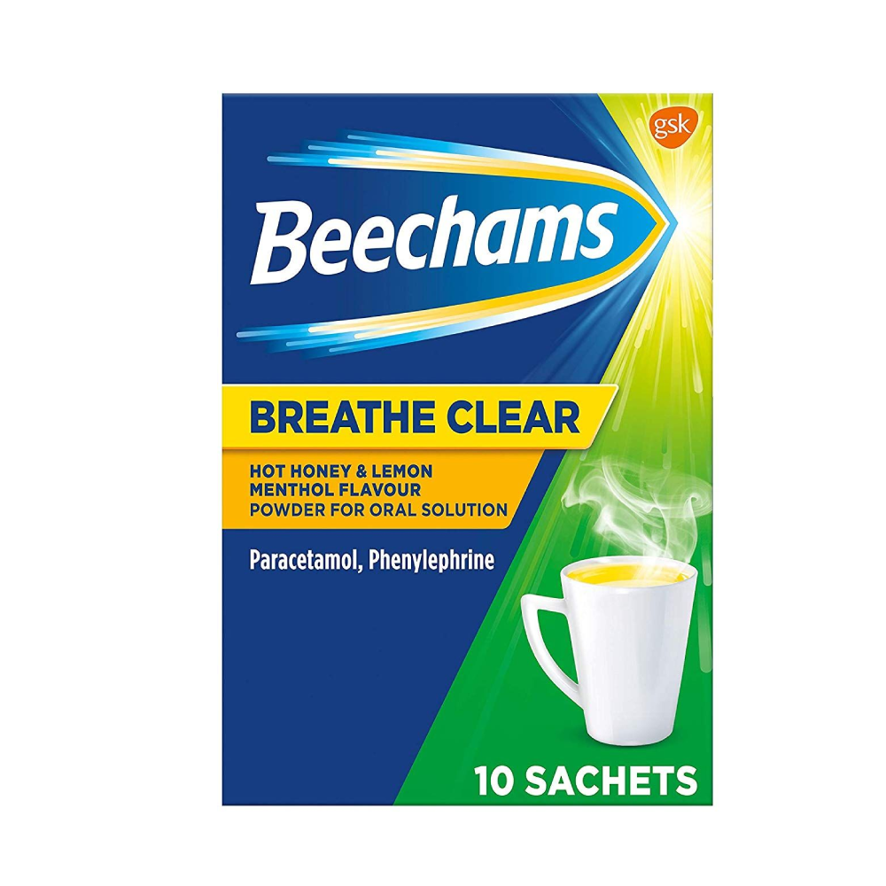 Beechams Breathe Clear Sachets Hot Honey & Lemon Menthol  - 10 Sachets 