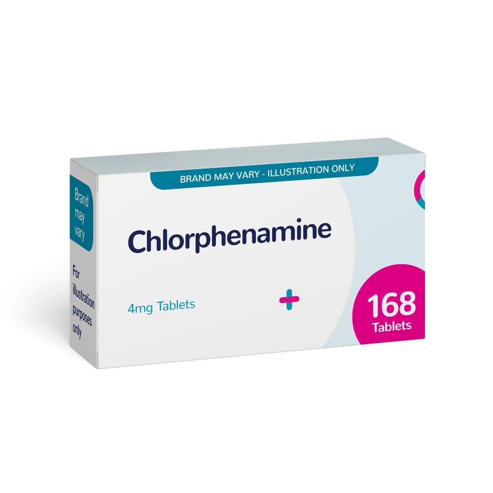 Chlorphenamine (4mg) - Hay Fever & Allergy Relief - 168 Tablets (Brand May Vary)