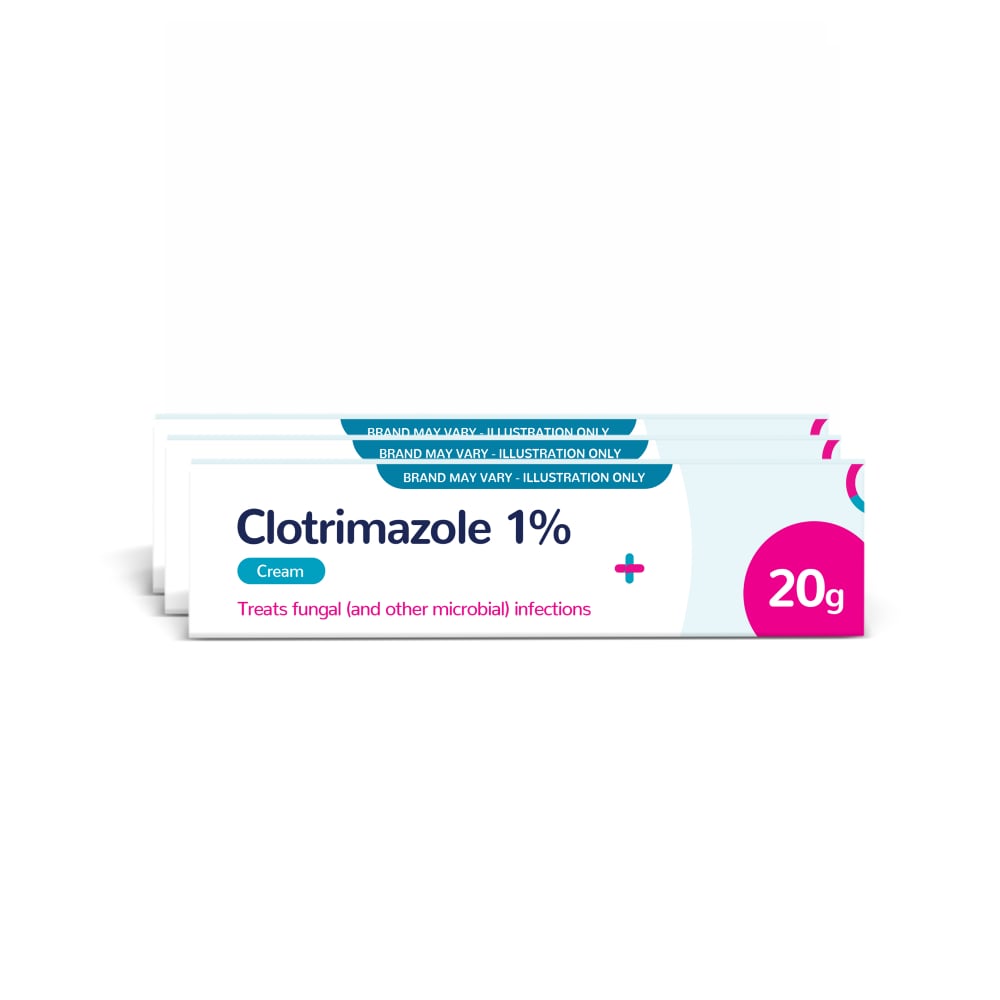 Clotrimazole Cream 1% - 20g - 3 Pack (Brand May Vary)