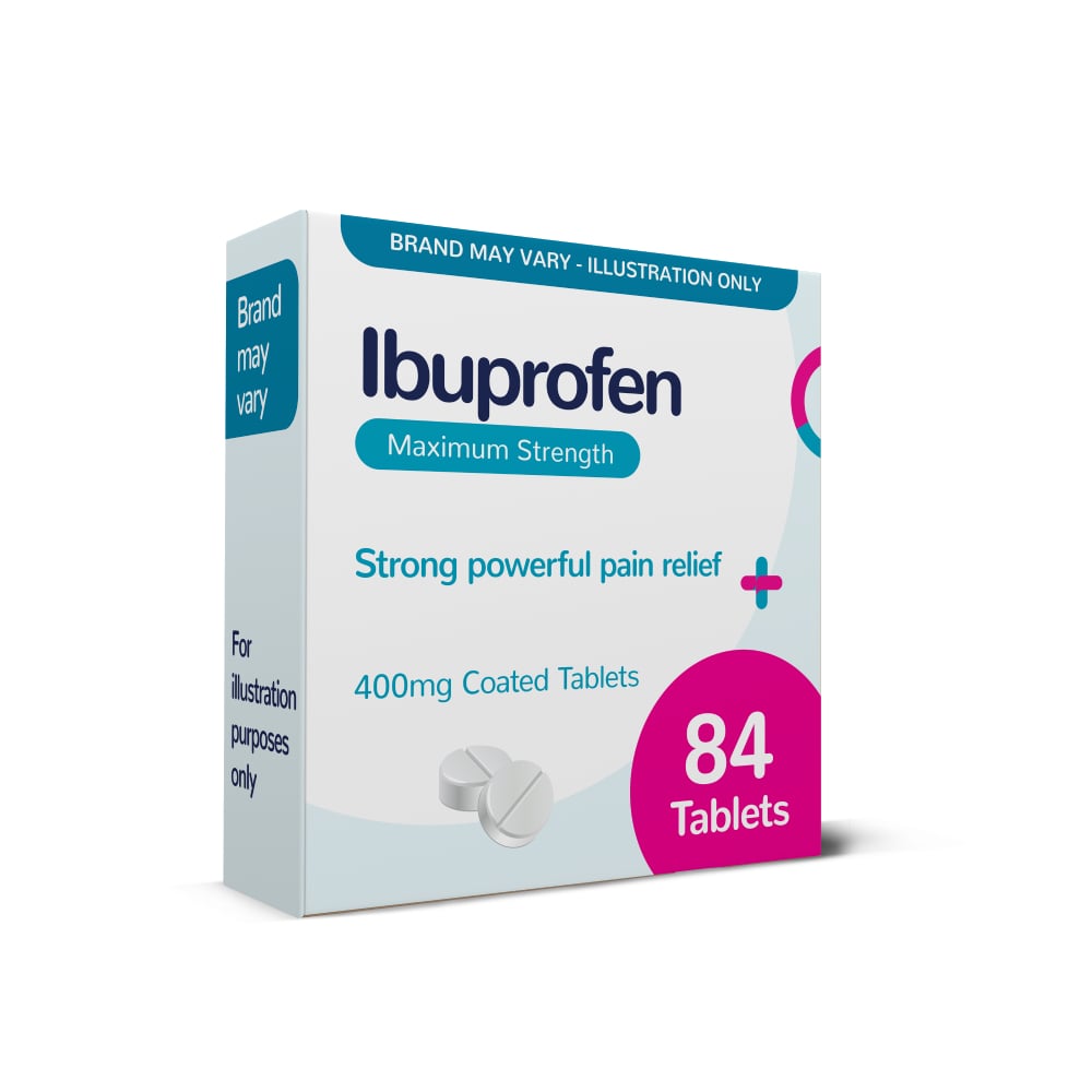 Ibuprofen - 84 x 400mg Tablets (Brand May Vary)