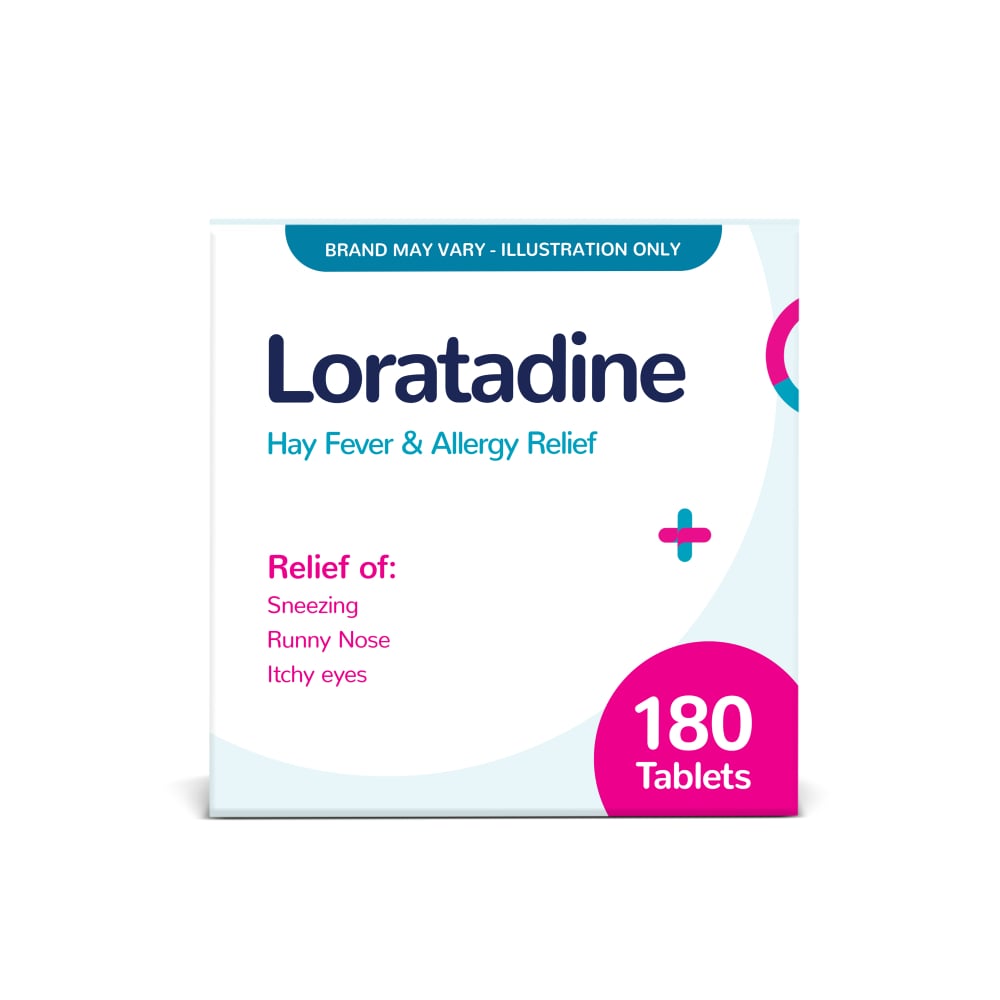 Loratadine (10mg) - Hay Fever & Allergy Relief - 180 Tablets (Brand May Vary)