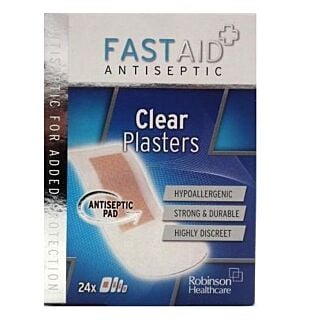 FastAid Clear Plasters Assorted Sizes - 24 Pack