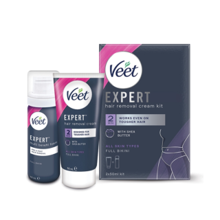 Veet Expert Full Bikini Hair Removal Cream Kit - 2 x 50ml