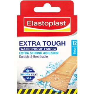 Elastoplast Extra Tough Waterproof Fabric Plasters - 12 Pack