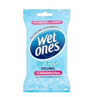 Wet Ones Be Fresh Original - 12 Antibacterial Wipes
