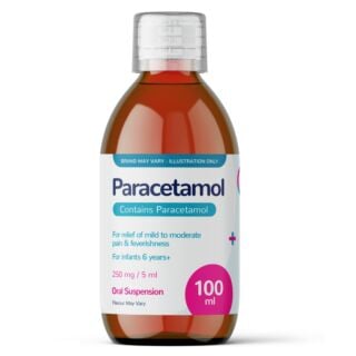 Paracetamol Suspension Children 6+ 250mg/5ml - 100ml (Brand May Vary)