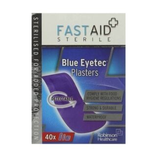 FastAid Sterile Blue Eyetec Plasters Assorted Sizes - 40 Pack