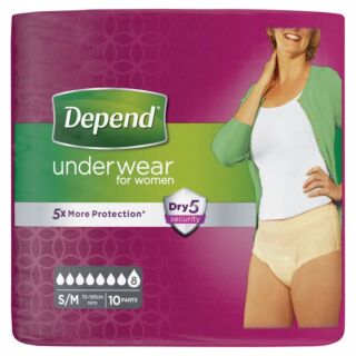 Depend Underwear for Women - Small/Medium x 10
