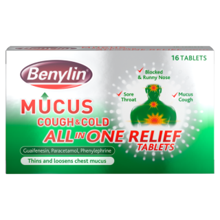 Benylin Mucus Cough & Cold All In One Relief – 16 Tablets