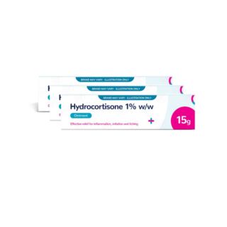 Hydrocortisone 1% w/w Ointment 15g - 3 Pack (Brand May Vary)