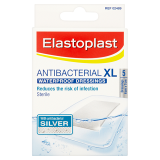 Elastoplast Antibacterial Dressings Extra Large Waterproof 6x7cm 5 Pack