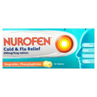 Nurofen Cold & Flu Relief 200mg/5mg – 16 Tablets