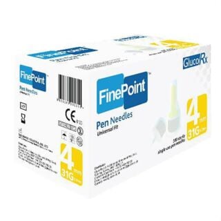 GlucoRx Finepoint Needles 4mm 31g - Pack of 100