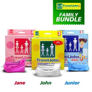 TravelJohn Disposable Urinal Family Bundle