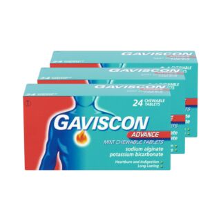 Gaviscon Advance Chewable Mint – 24 Tablets - 3 Pack
