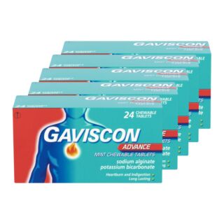 Gaviscon Advance Chewable Mint - 24 Tablets - 5 Pack