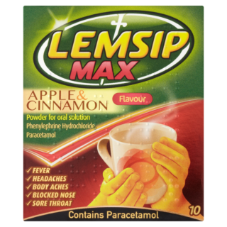 Lemsip Max Cold & Flu Apple & Cinnamon Hot Drinks - 10 Sachets