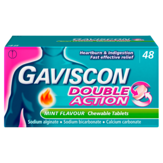 Gaviscon Double Action Chewable Tablets Mint - 48 Tablets
