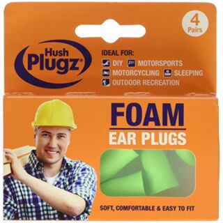 Hush Plugz Foam Ear Plugs Ideal for DIY - 4 Pairs