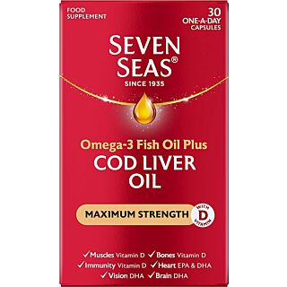 Seven Seas Pure Cod Liver Oil Extra High Strength – 30 Capsules