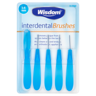 Wisdom Interdental Brushes - 5 x 0.6mm Blue