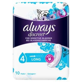 Always Discreet Incontinence Pads - Long - 10 Pads