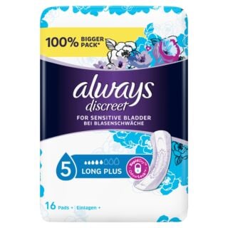 Always Discreet Incontinence Pads Long Plus - 16 Pack