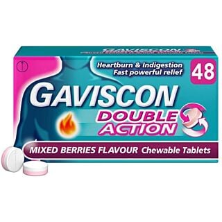 Gaviscon Double Action Chewable Tablets Mixed Berries - 48 Tablets