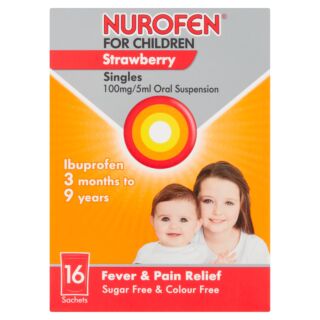 Nurofen For Children Strawberry 100mg/5ml Sachets - Pack Of 16