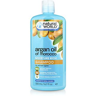 Natural World Moroccan Argan Oil Shampoo - 500ml