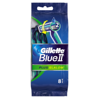 Gillette Blue II Plus Slalom Disposable Razors – 8 Pack