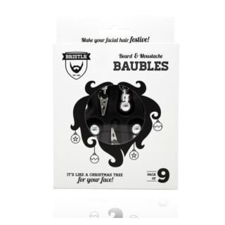 BRISTLR Beard And Moustache Baubles, Pack of 9