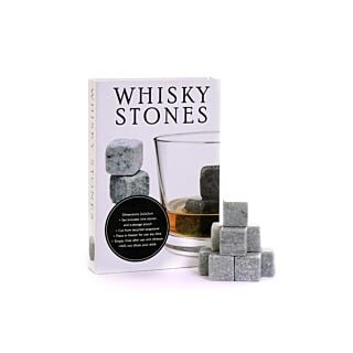 Whisky Chilling Stones Deluxe Gift Set - Set of 9 Grey Rocks With A Velvet Pouch