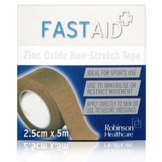 Fast Aid Zinc Oxide Non-Stretch Tape - 2.5cm x 5m