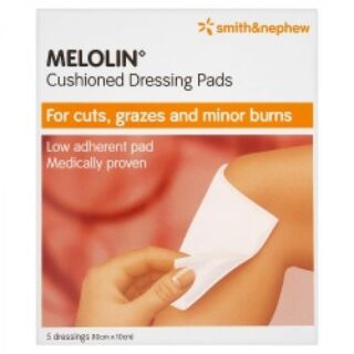 Melolin Cushioned Dressing Pads 10cmx10cm 5 Dressings