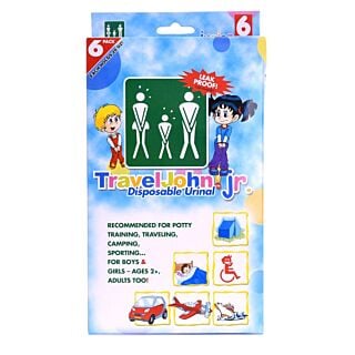 TravelJohn Junior Disposable Urinal - 6 Pack