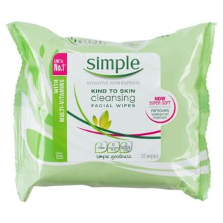 Simple Kind To Skin Cleansing Face Wipes - 25 Wipes